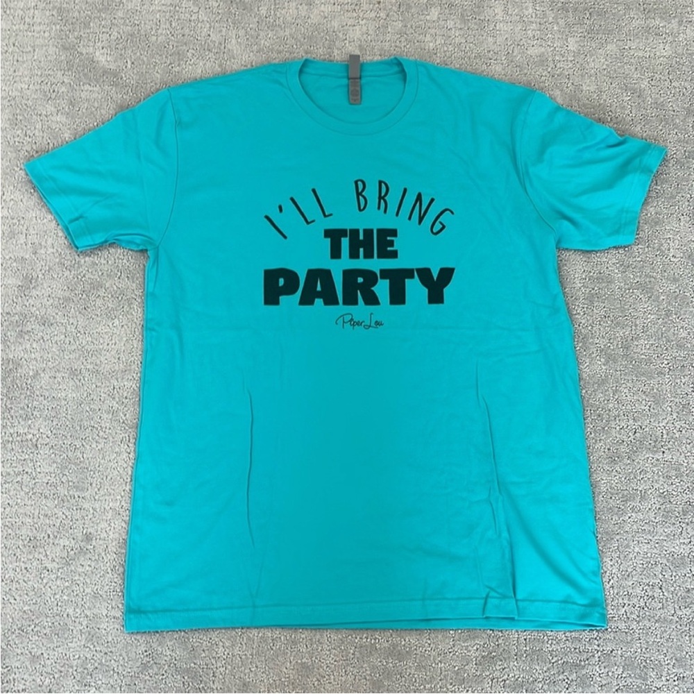 NWOT XL I’ll bring the party blue crew neck short sleeve